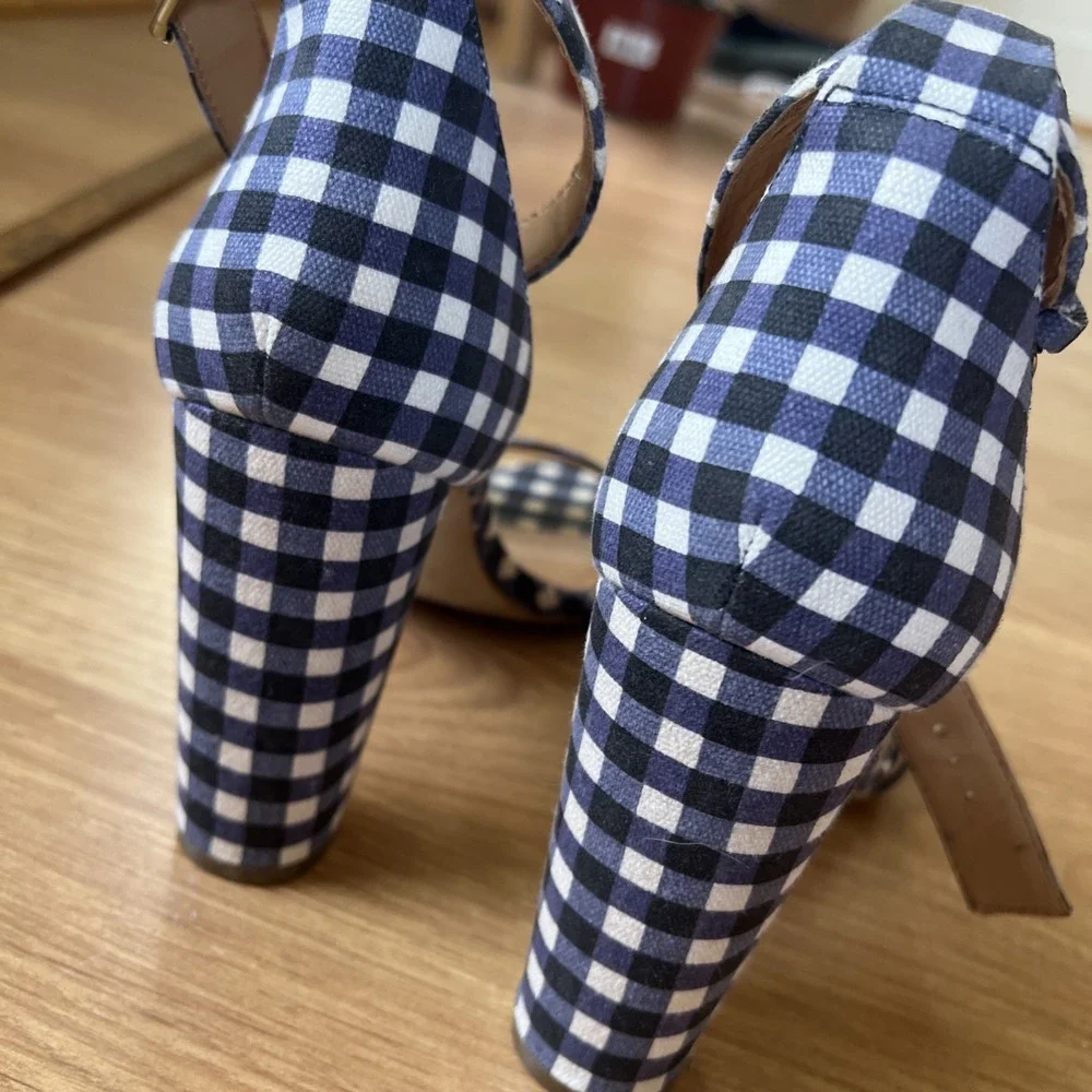 J Crew Gingham High Heel Shoes Womens Size 9 Wedding 4